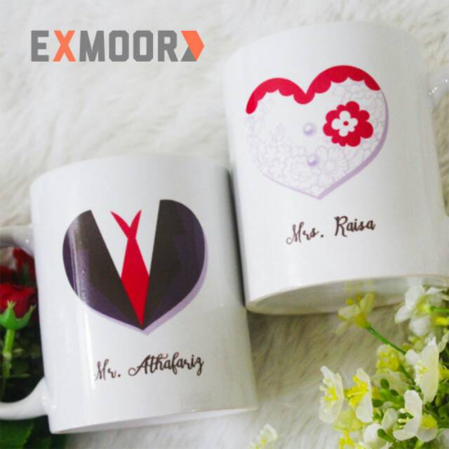 Kado Pernikahan Mug Bride &amp; Groom 2