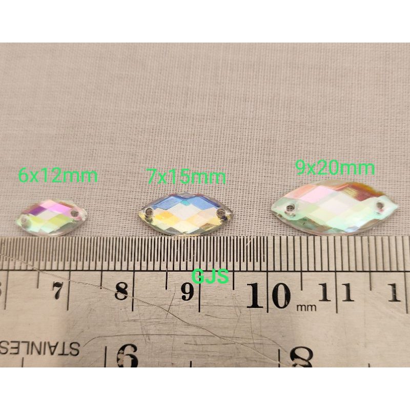DIAMOND SAMPAN/MAT SIPIT SILVER PELANGI 6X12, 7x15, 8x18MM, 10x24MM