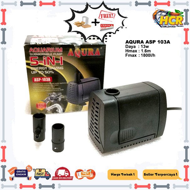 Pompa Filter Aquarium Kolam Aqura ASP-103A