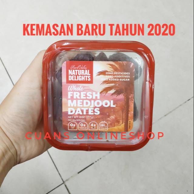 

Kurma Medjool USA 227gr Kemasan Baru Tahun 2020. Natural Delight Fresh Medjool Dates 227 gram
