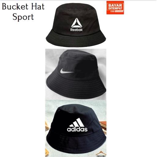Bucket Hat Sport Sablon Adidas / Rebook / Nike Remaja Dewasa Unisex