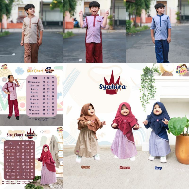 a2kids gamis syahira koko syahir