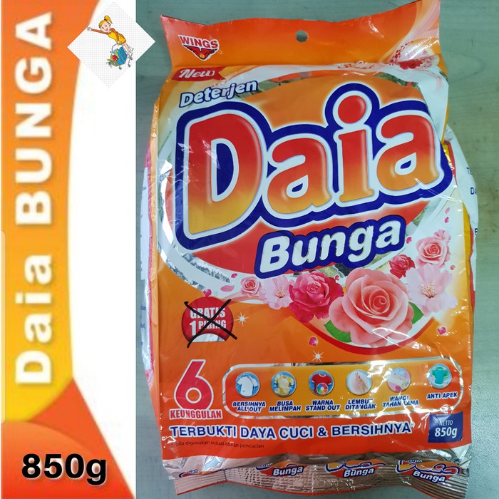 

MURAH!!!Daia Bunga 850g Deterjen/Detergen Bubuk MURAH & MERK TERNAMA & BAGUS