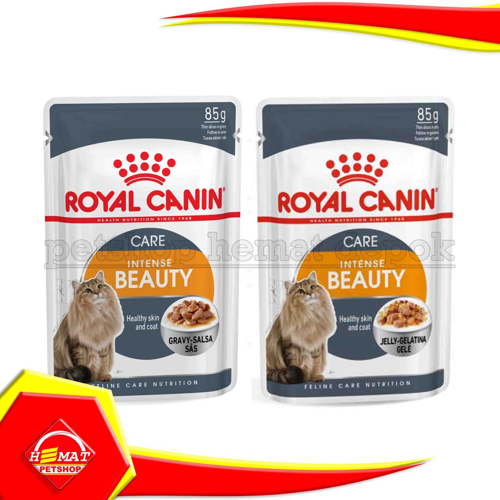 Makanan Kucing Royal Canin Intense Beauty 85 gr Pouch Sachet jelly gravi 85gr