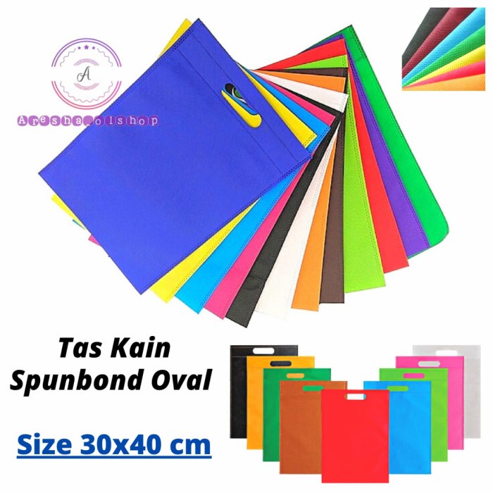 

✨ BISA COD ✨ Tas Kain Oval Goodie Bag Tas Spunbond Polos Dcut Ukuran 30x40 Cm - Orange