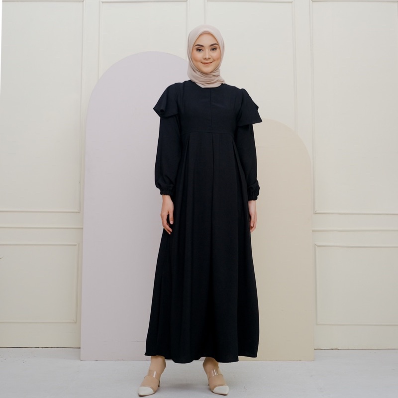 Restock !! Rinjani Dress (gamis polos) (gamis busui friendly) / gamis lebaran