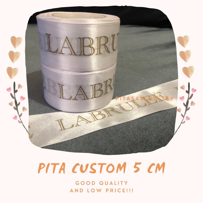 Sablon Label Pita satin florist 5 cm