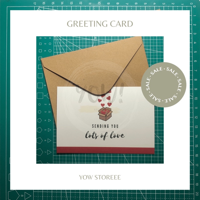 

[YOW CARD] Kartu Ucapan dengan Amplop Kraft Coklat / Greeting Card with Brown Kraft Envelope - Sending You Lots of Love - Valentines Love Lovers Lovebirds Edition - YOW STOREEE