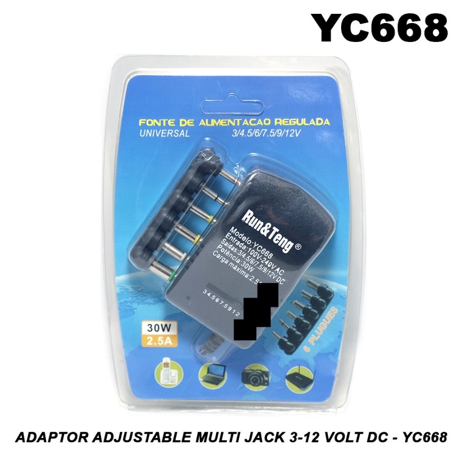 Adaptor Adjustable Multi Jack 3-12 Volt DC