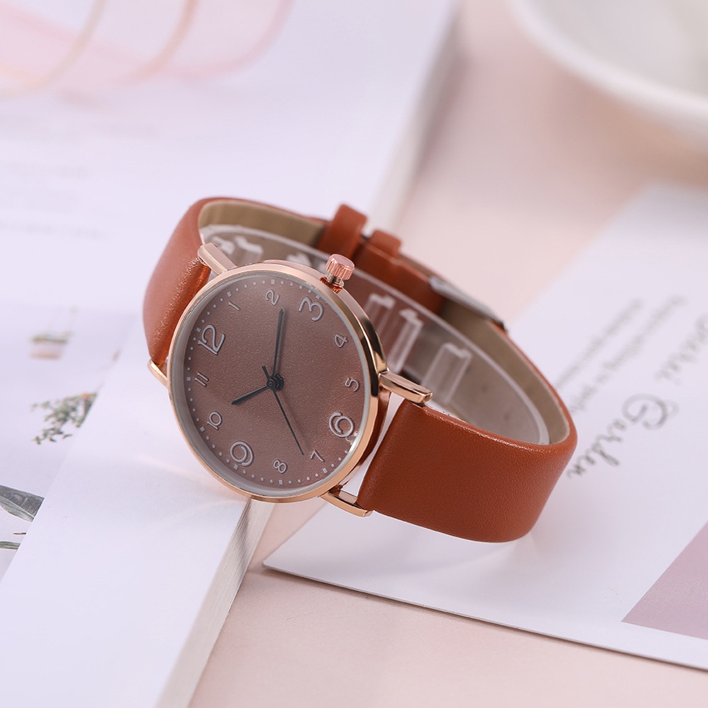 ❤️GTB❤️ Jam Tangan Wanita Kecil Analog Quartz Dengan Strap PU Leather Fashion Casual Import JT043