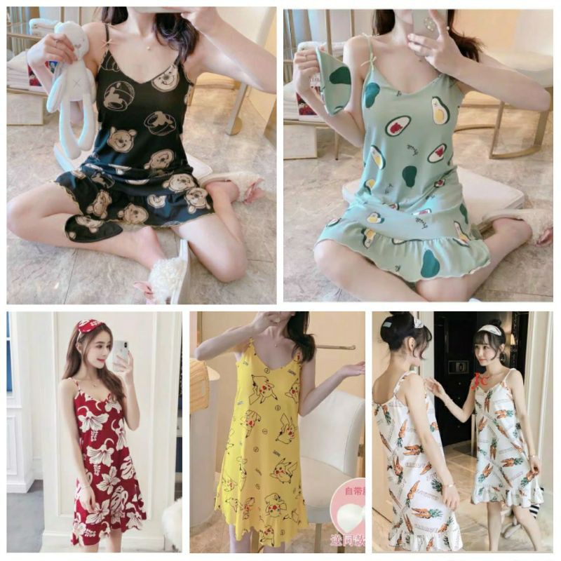 KZ_Daster dress terusan tank bra Import terbaru / daster dress kensi tali satu / daster terusan tank bra import