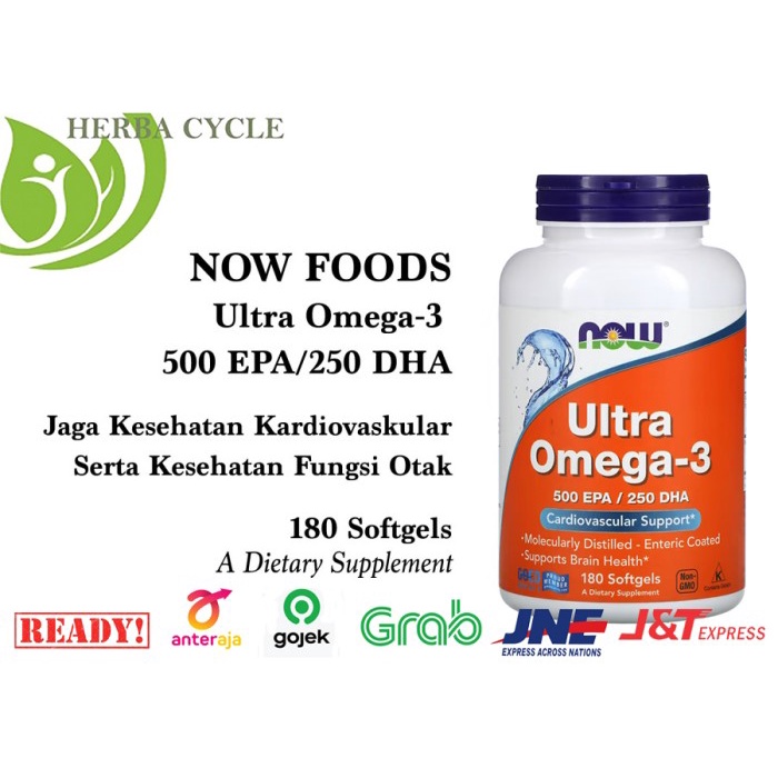 {candrastore} Now Foods Ultra Omega-3 500 EPA/250 DHA 180 Softgels Now Food Omega 3 Diskon