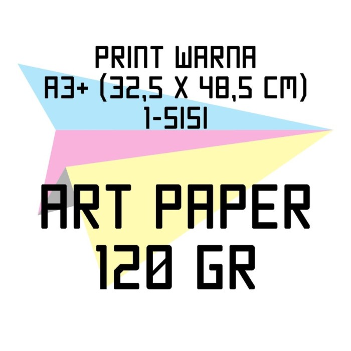 

Print warna A3+, 1-sisi, Art paper 120 gram