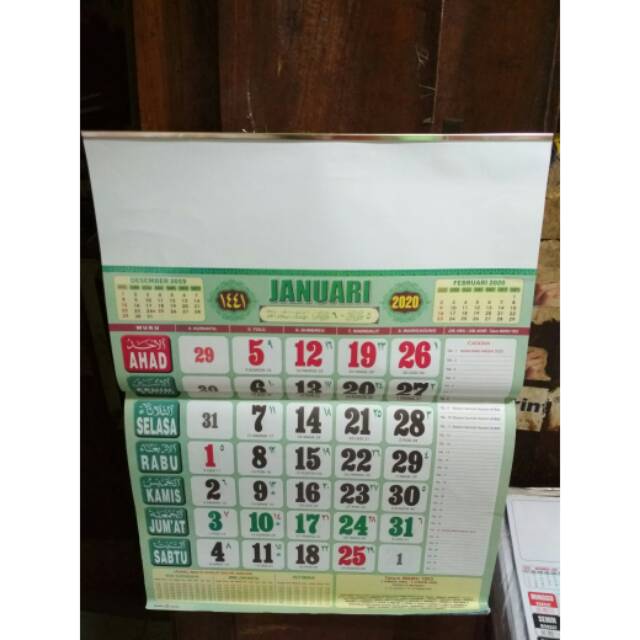 

Kalender kerja Wuku Jumbo full colour tahun 2020