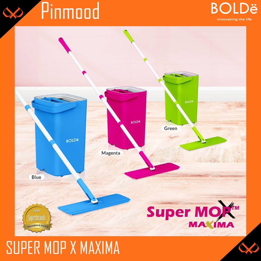 BOLDE SUPER MOP X MAXIMA | ALAT PEL PEMBERSIH LANTAI DRAINASE PENARIK RODA ECO TYPE MURAH