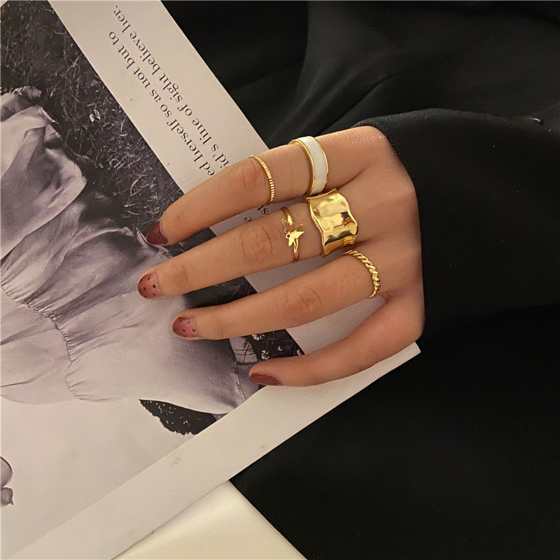 Hi/ Gold Fashion Ring Set Elegant Luxury Simple Geometry Jewerly Women Fashion Accessories Gift