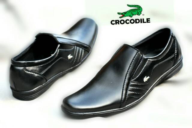 SEPATU PANTOPEL CROCODILE HITAM FORMAL SWEDIAN LEATHER