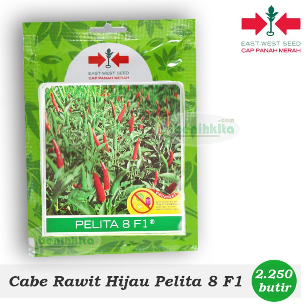 Benih - Bibit Cabe Rawit Hijau Pelita 8 F1 - Cap Panah Merah Ber