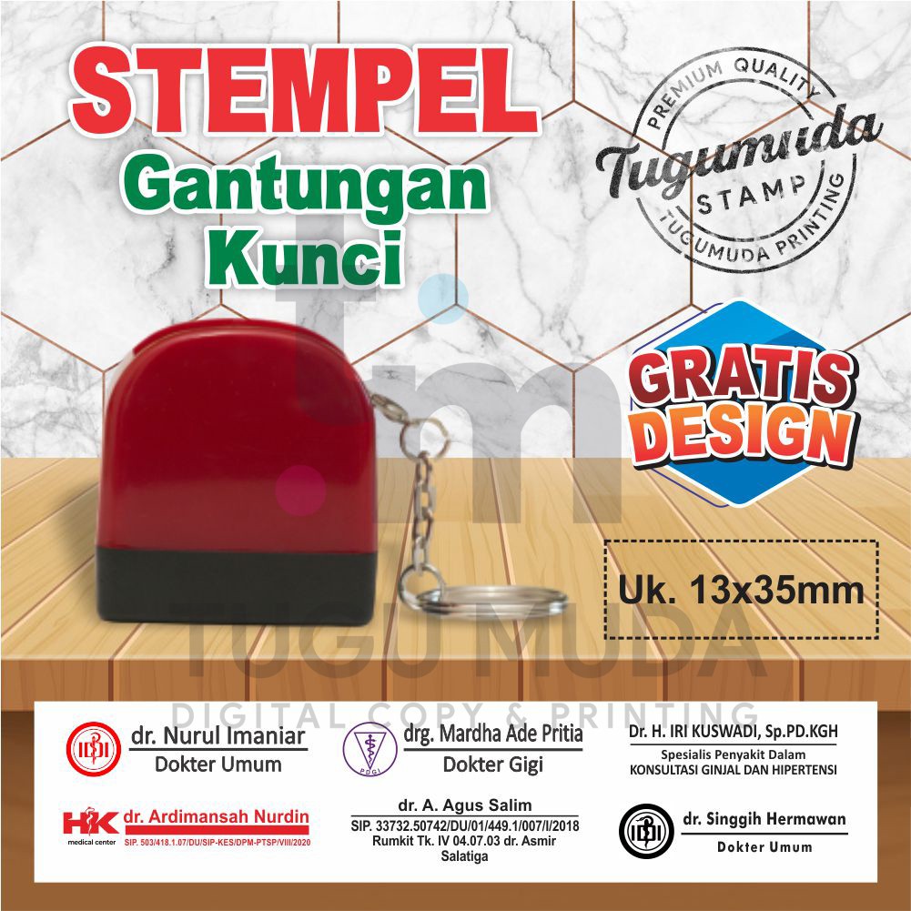 

Stempel Otomatis Gantungan Kunci/Stamp Dokter|Nama|NIP|Suster|Perawat|Bidan|NIK - 3513
