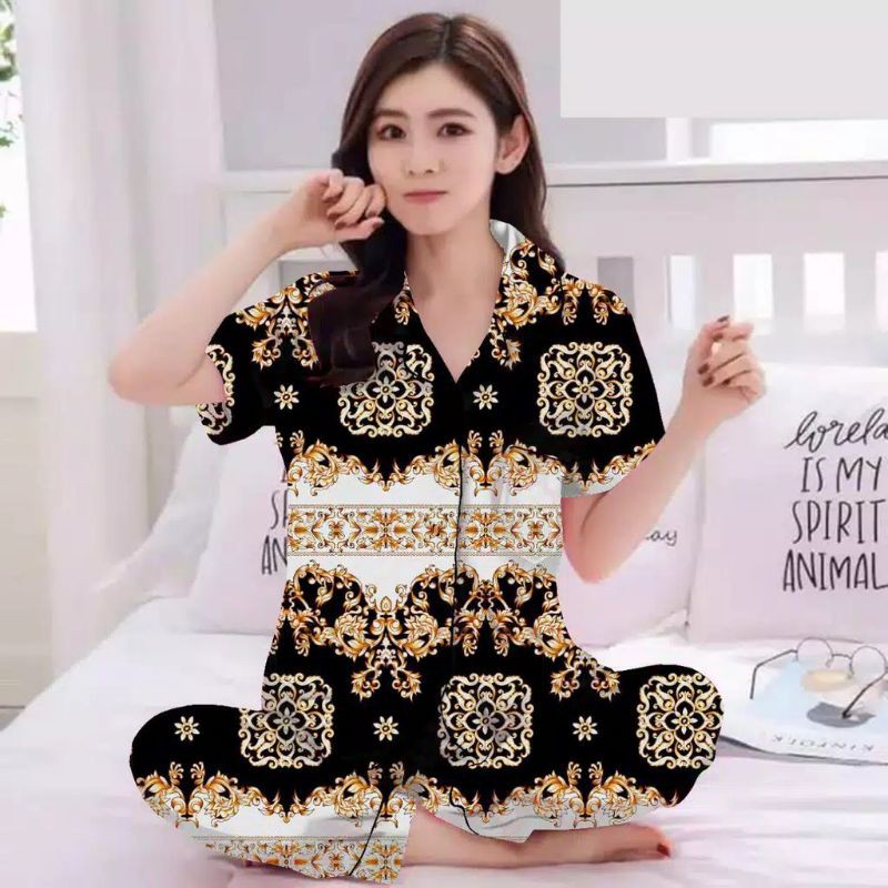 UL.Fashion BAJU TIDUR PIYAMA/PAJAMAS DEWASA [CP] MOTIF #SULTAN #JANBOL KATUN JEPANG-[Cp] Sultan Black