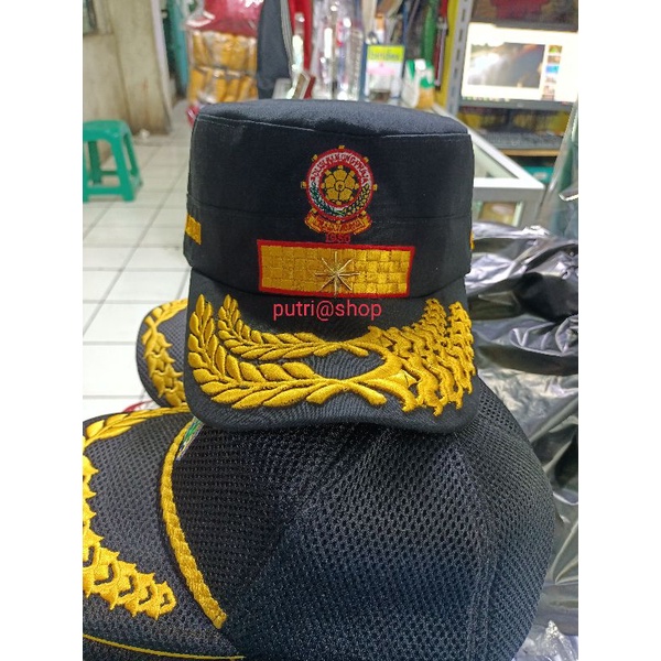 topi komando pol PP/topi pol PP golongan IVc/topi komando hitam