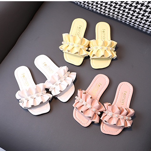 Cheyy Sandal Slop Mutiara Anak Import Ukuran 26-36 Usia 2-8 Tahun