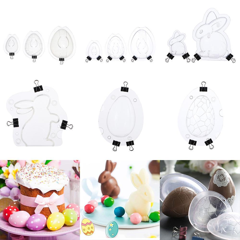 Solighter 3D Cetakan Telur Paskah Handmade Jelly Dome Mousse Cake Mold Epoxy Resin Bunny Mold