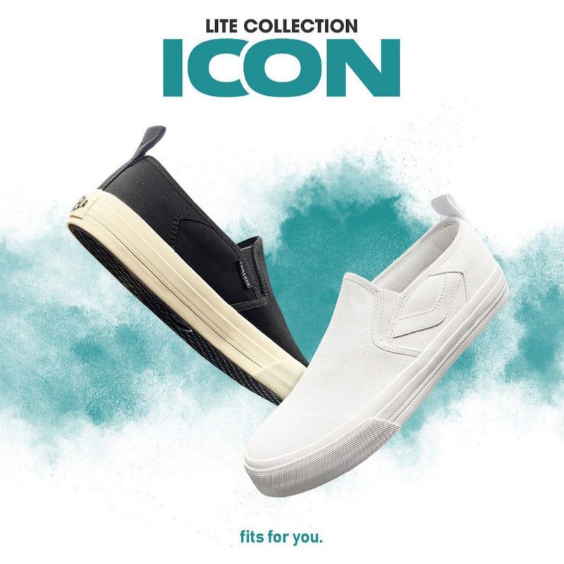 Ventela icon slip on black natural &amp; white original