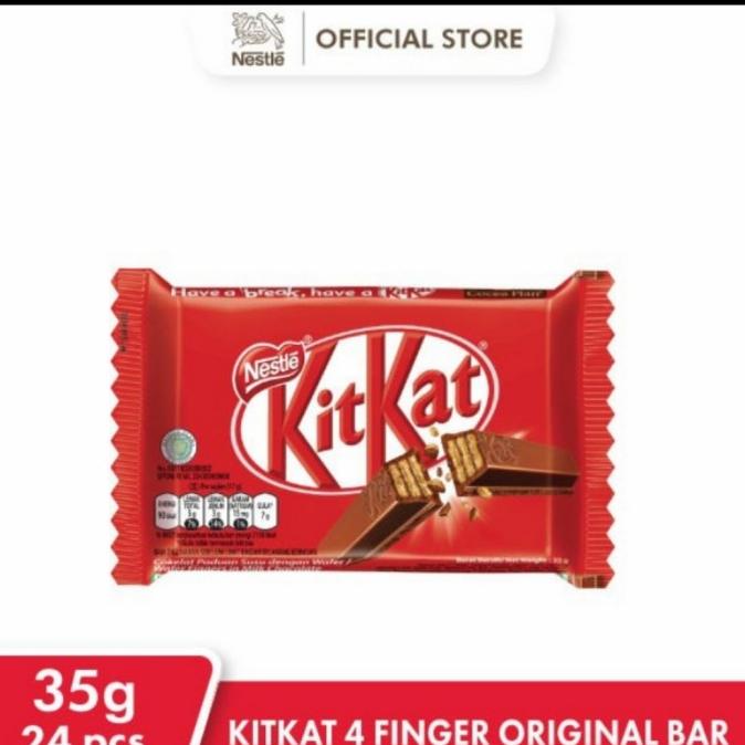 

Kit Kat Coklat Wafer 4F Original 35 gr ( 1 box isi 24 pcs )
