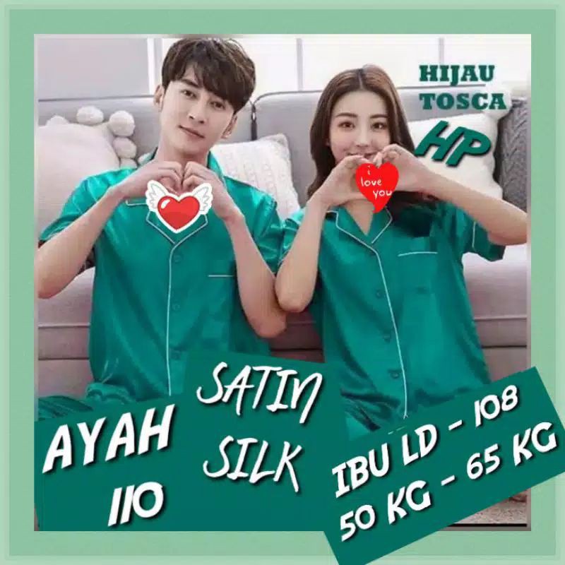 Baju Tidur couple pria dan wanita hotpant / cewek / cowok / satin polos pasangan stelan