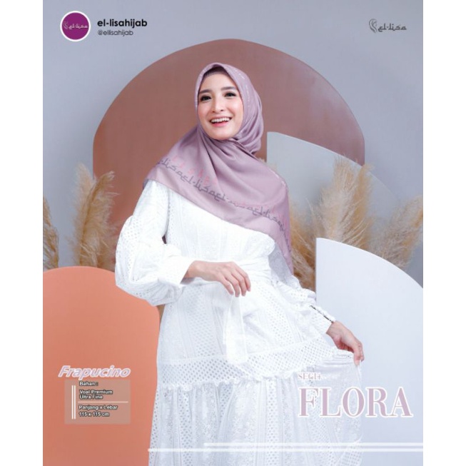 EL-LISA HIJAB ♥️ HIJAB SEGIEMPAT FLORA Bahan voal ultrafine
