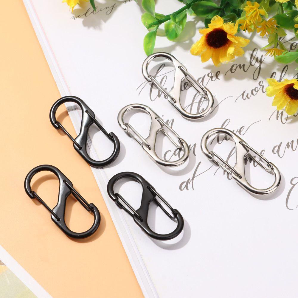 Wonder 10pcs Zinc Alloy Carabiner Anti Maling Kunci Sisi Ganda S Type Ransel Gesper