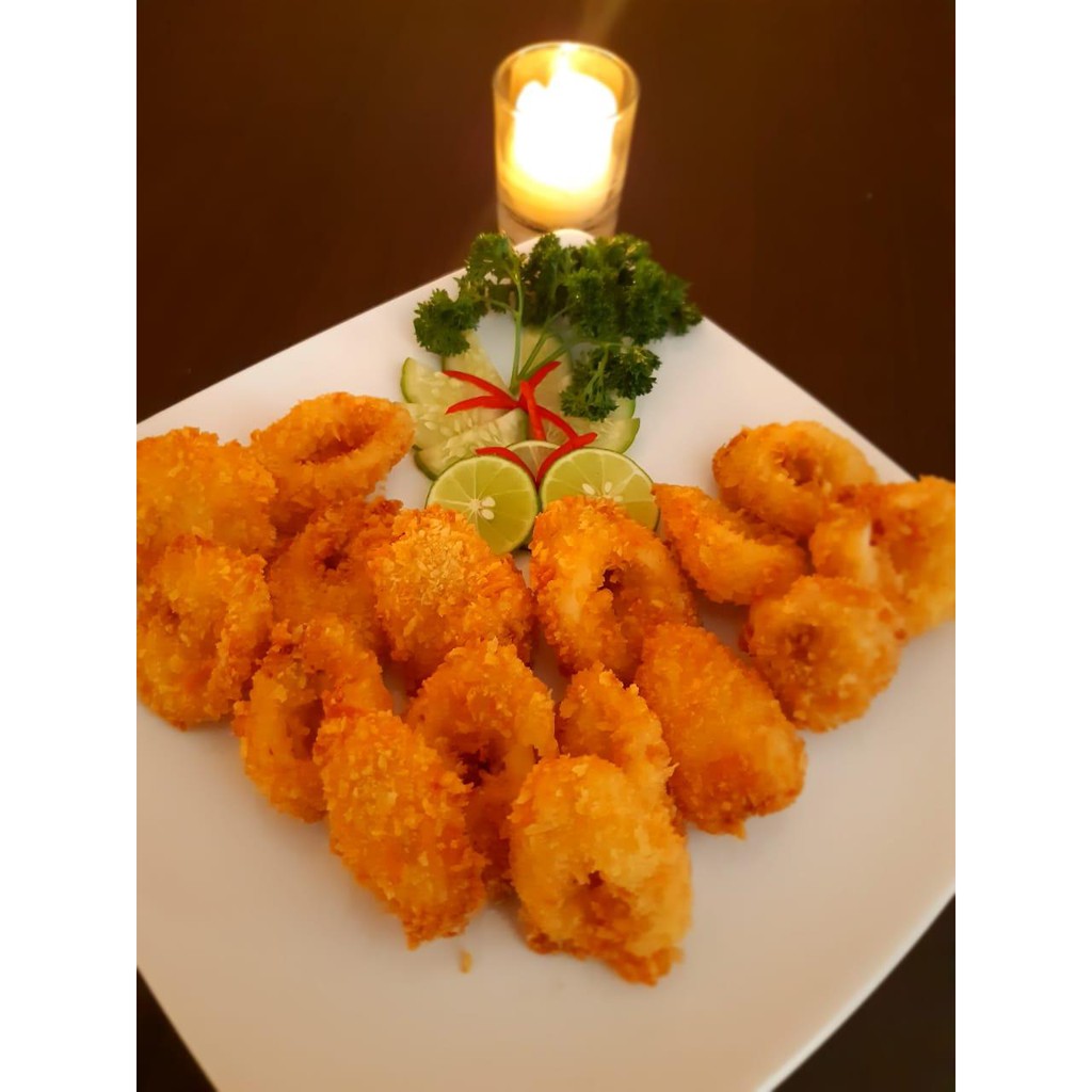 

Paket Cumi / JAGO KEPITING. Saus telur asin / goreng tepung /padang / lada hitam / chili singapore