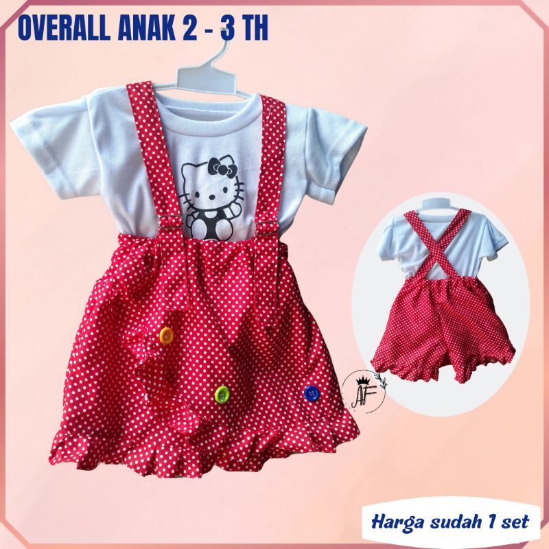 Baju Setelan Anak Wanita Model Kodokan Overall PREMIUM usia 1 -2 Tahun