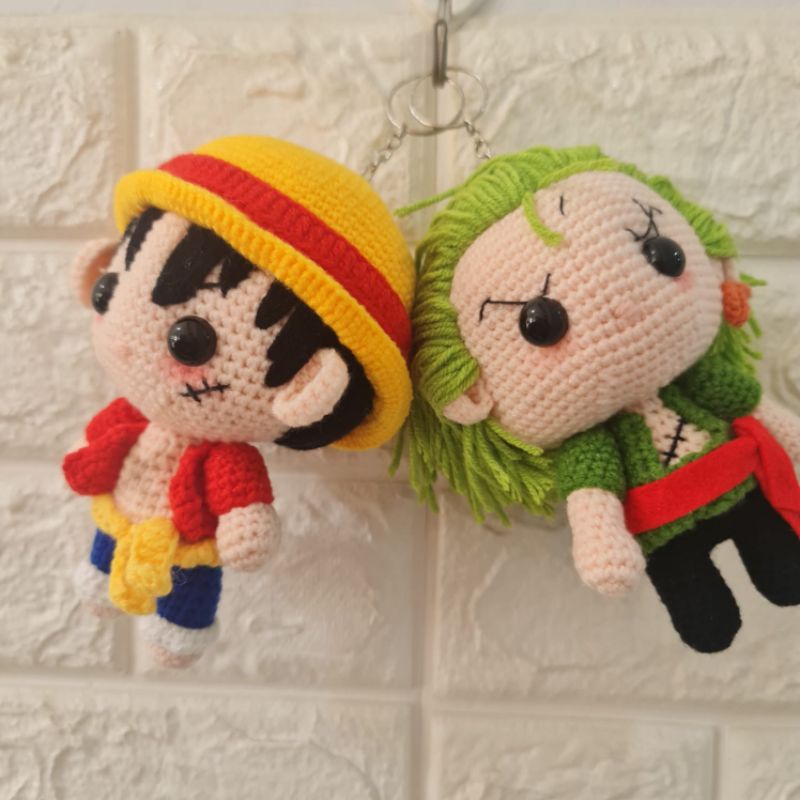 Boneka rajut LUFFY amirugumi crochet one piece luffy zoro boneka anime