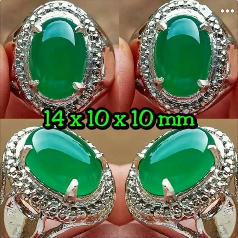 cincin akik natural hijau garut ohen