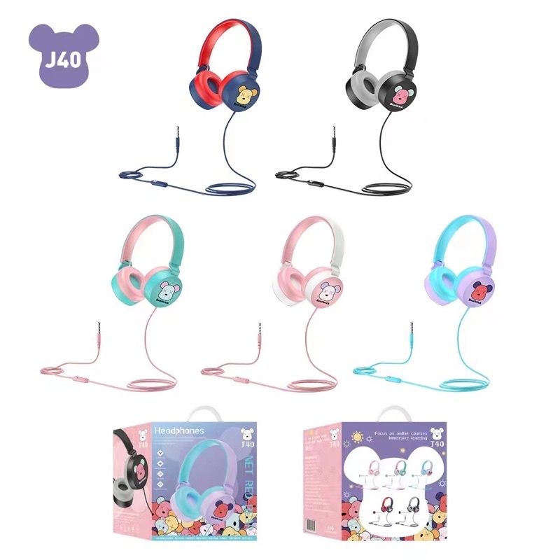 [ J-40 BEARBRICK ] HEADPHONE BANDO BEARBRICK SO CUTE /HEADSET MUSIC PHONE EXTRA BASS