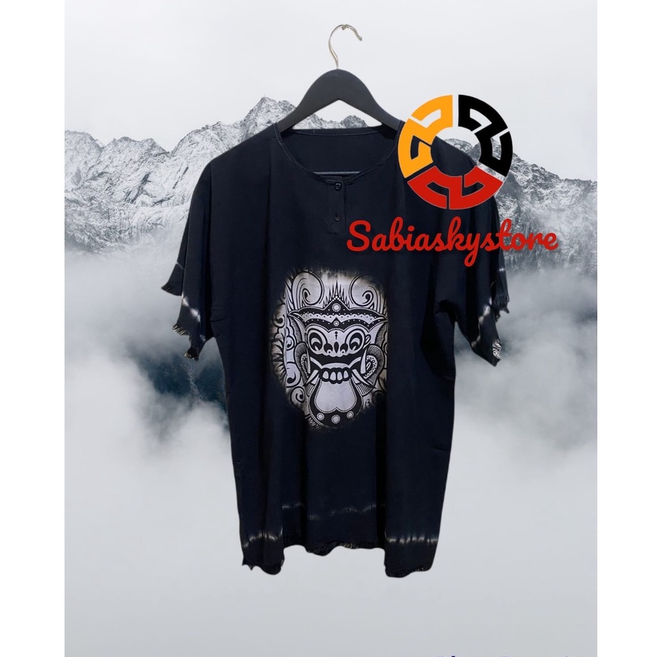 Baju Kaos Barong Polos Hitam Jumbo Bali Baju Pantai Pria dan Wanita