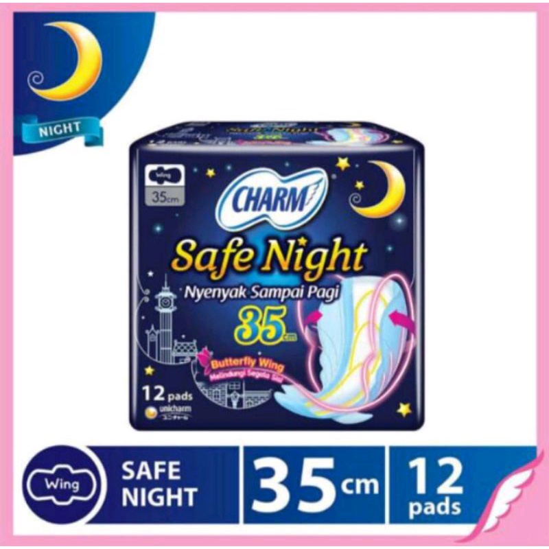 Charm Safe Night Wing 35cm 12 pads