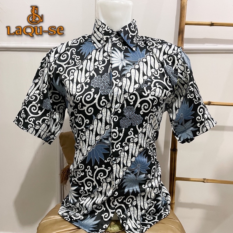 Atasan Baju Kemeja Motif Batik Pria Modern Outfit Pesta Kondangan Terbaru Laki Laki By Laquse_kebaya2