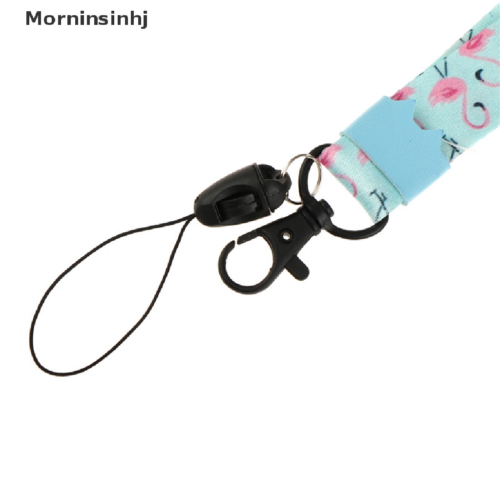 Mornin Tali lanyard Gantung Leher Motif Kaktusflamingo Untuk Handphonekartu id