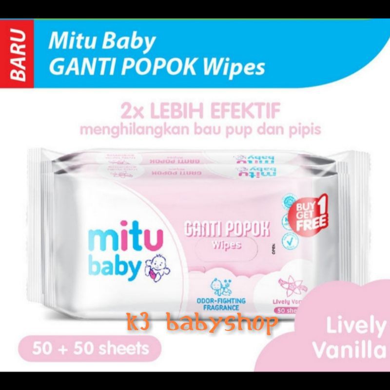 Tissue Basah Mitu Baby Ganti Popok Wipes 50s buy 1 get 1 free wet tissue tisu bayi baby wipes