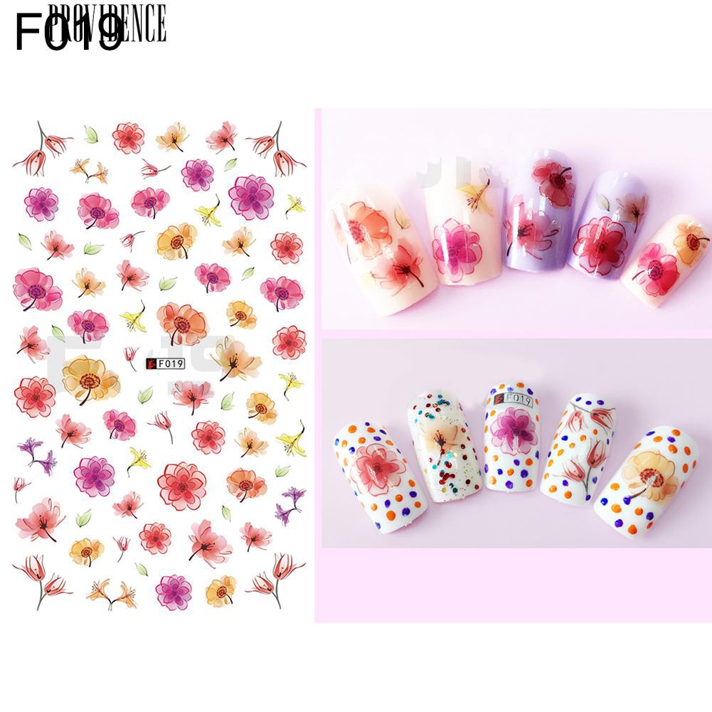 [Bayar Di Tempat] 1 Lembar Bunga Kupu-kupu Pola Nail Art Stiker DIY Decal Manicure Alat