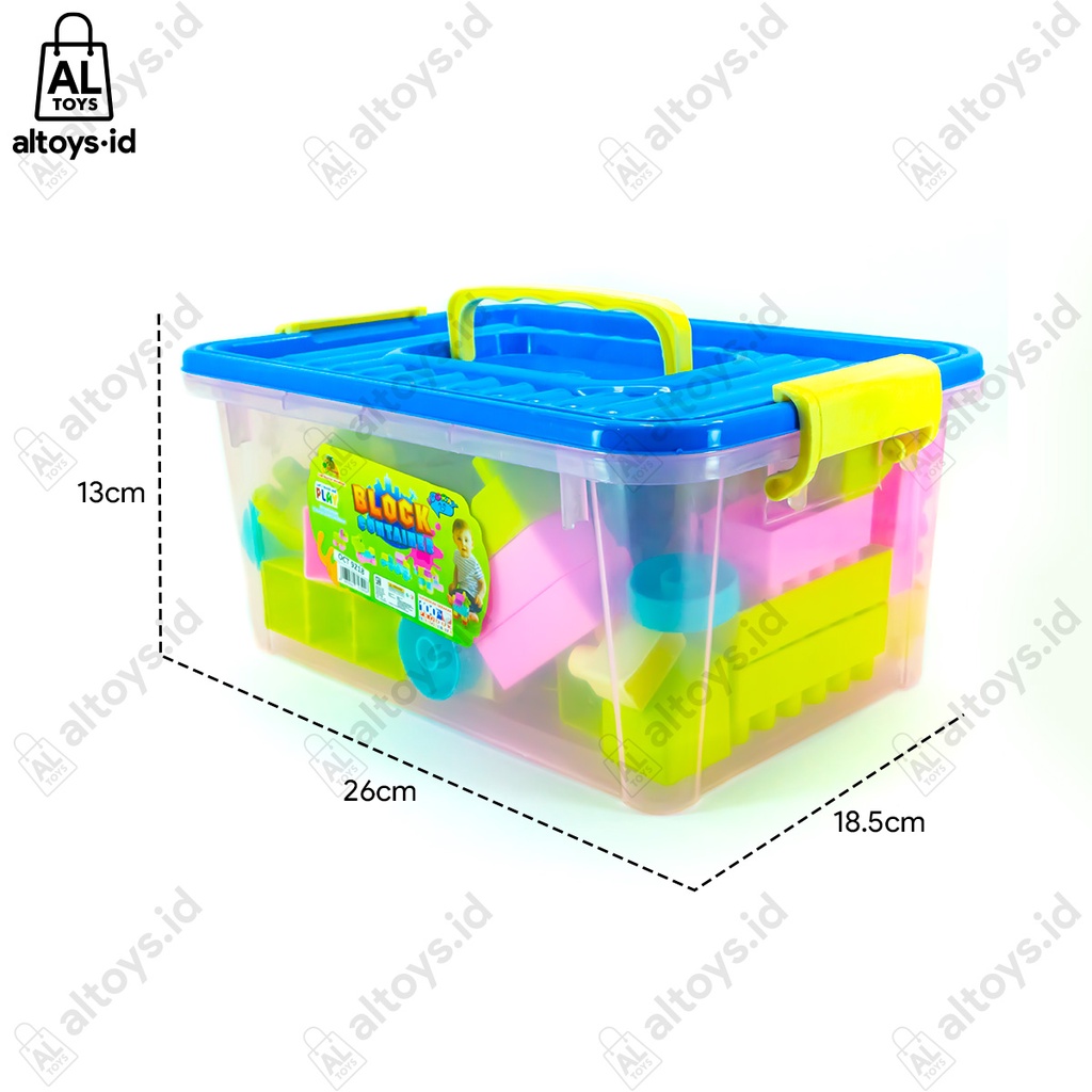 Mainan Balok Bongkar Roda Pasang Creative Block Container Besar Multi Color Isi 175pcs OCT9218