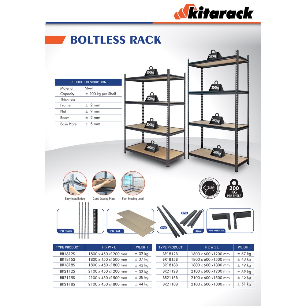 Jual Boltless Rack Kitarack Br B Br B Br B Tinggi M Lebar