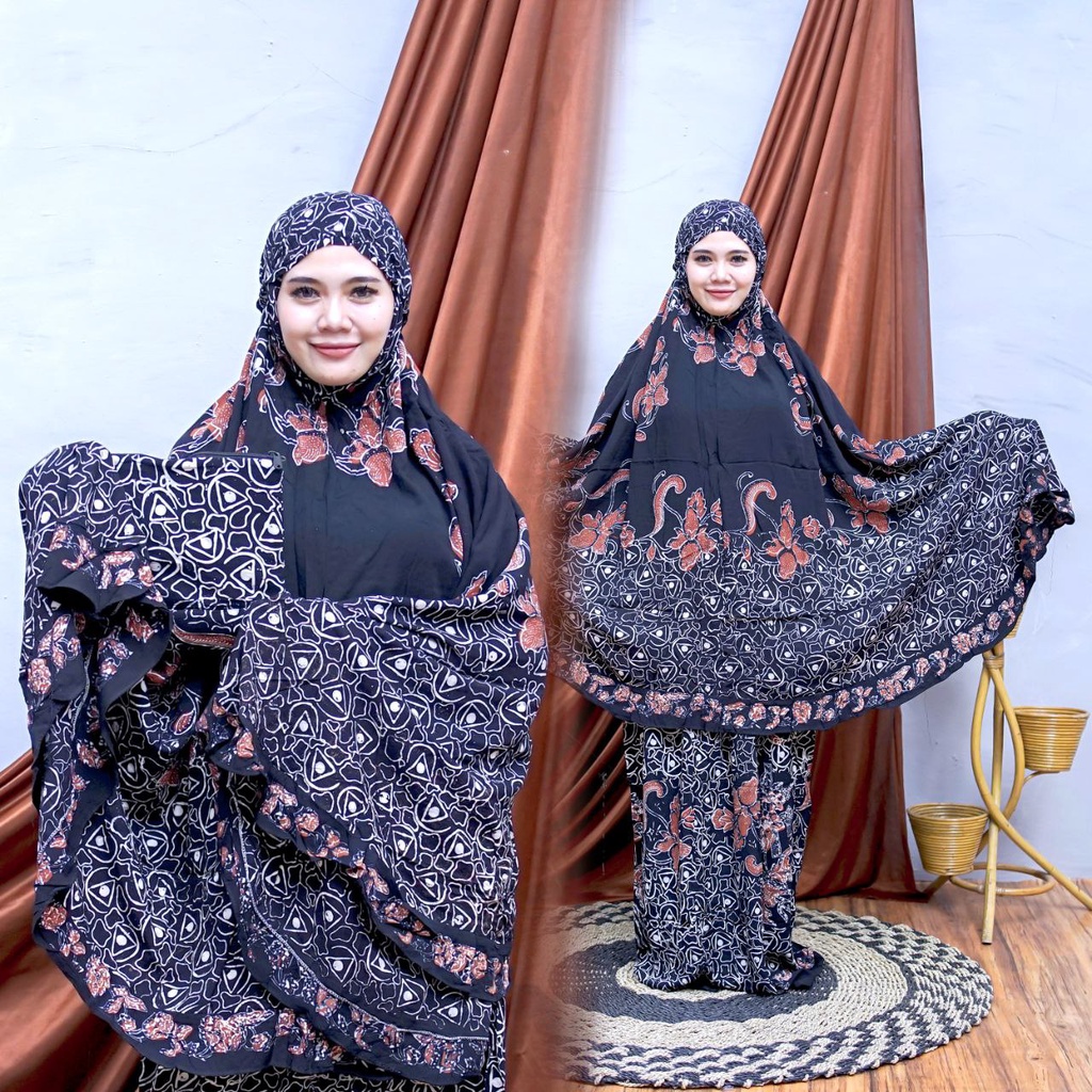 MUKENA BATIK CAP PEKALONGAN BAHAN RAYON SUPER MUKENA DEWASA JUMBO