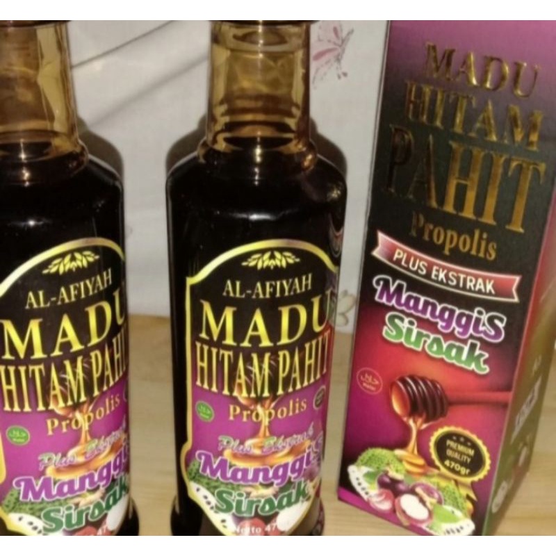 

Madu Hitam Pahit | Propolis Plus Ekstrak Manggis dan Sirsak Al-Afiyah 470 Gram