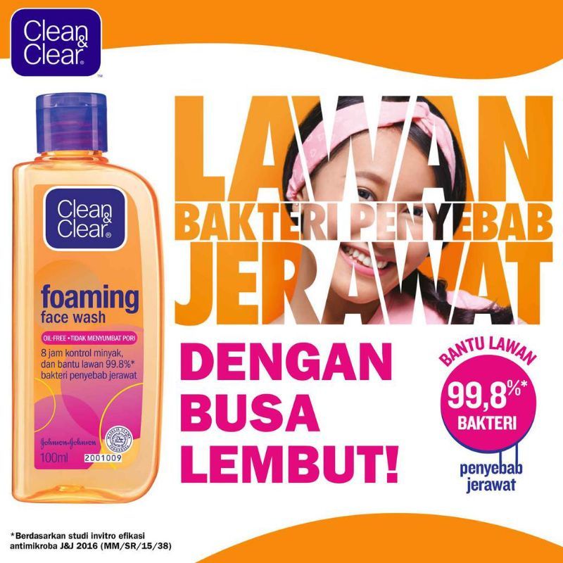clean&amp;clear foaming facial wash 100ml