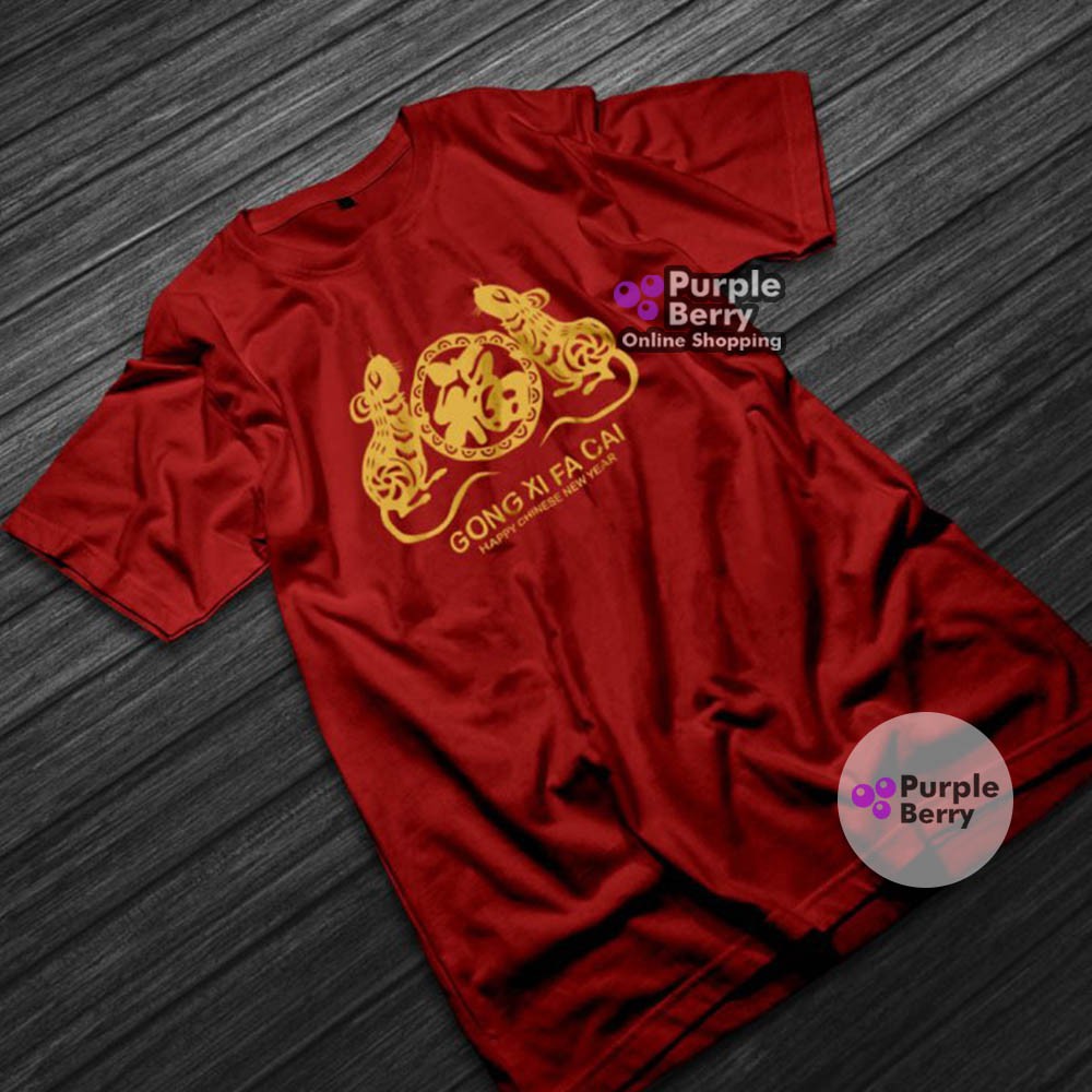 Kaos Imlek Gong Xi Fa Cai Happy Chinese New Year Baju Distro