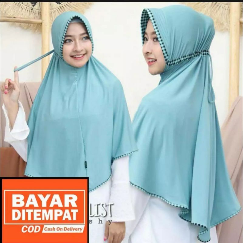 (COD) Termurah - Jilbab Instan Serut Kotak Jilbab Jersi Serut List Jilbab Jersey Serut Inayah
